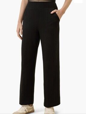 New! Organic Pact Black Soft 100% Cotton Airplane Pintuck Wide Leg Pant